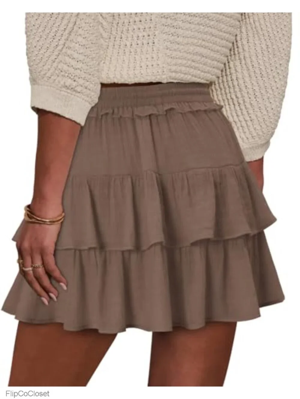 Ruffle Tiered Skort Flowy Shorts for Women Golf Tennis Skirt